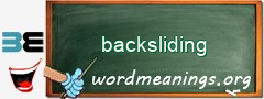 WordMeaning blackboard for backsliding